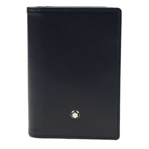 MONTBLANC Mens Navy MEISTERSTUCK Business Card Case Holder Gusset Italy NIB